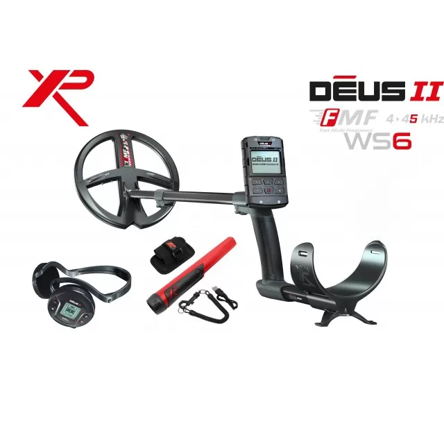 DEUS II  cu Bobina FMF de 22 cm, telecomanda si casti WS6 cu transport gratuit + 4 cadouri inclusiv Pointerul XP MI-6!