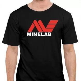 Tricou Minelab Negru cu scris Alb/Rosu