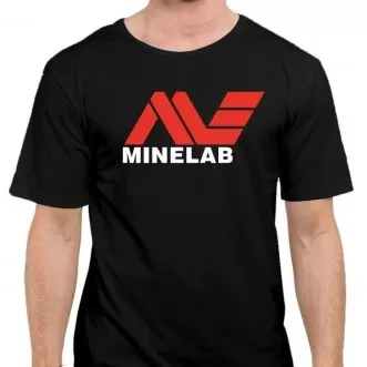 Tricou Minelab Negru cu scris Alb/Rosu
