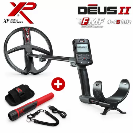XP DEUS II  cu Bobina FMF de 28 cm si telecomanda la PROMOTIE: Pinpointerul MI-4, transport gratuit + alte 3 cadouri!