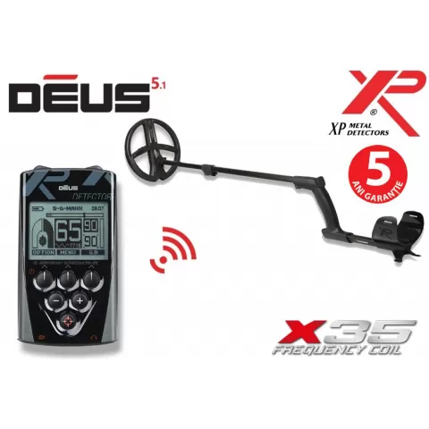 XP Deus cu bobina X35 de 28 cm si telecomanda +3 cadouri